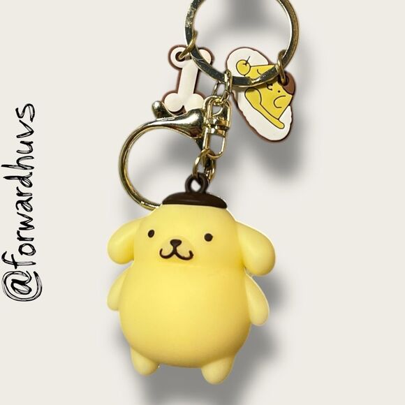 Bundle Sale 3 for $15 | Sanrio Pompompurin Keychain – Yellow Strap with Charms - Picture 4 of 8
